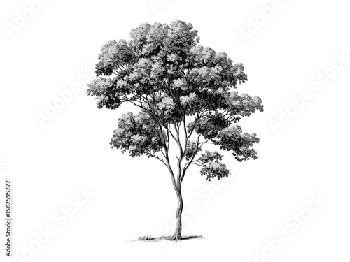 Vintage hand-drawn engraving, gum tree botanical sketch, eucalyptus gum tree, floral print, woodland decor, retro art, black sketch, old engraving style, nature illustration, forest plant art