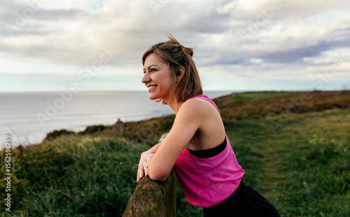 Portrait of sporty woman outdoors