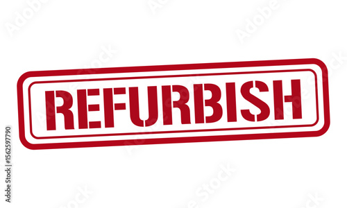 REFURBISH red stamp text vector, rubber stamp