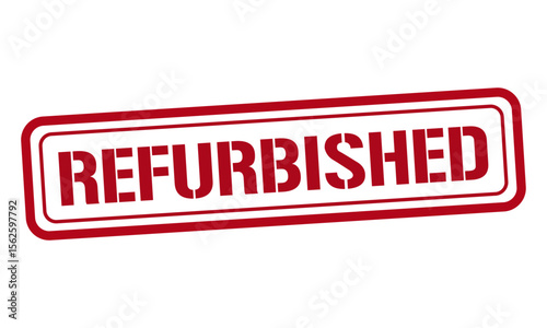 REFURBISHED red stamp text vector, rubber stamp