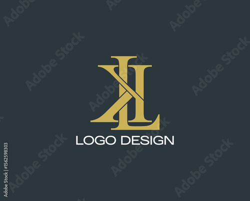 Elegant KL Monogram Logo – Golden Letters Design for Fashion, Personal Branding, or Business Identity