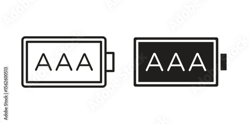 AAA battery icon vector collection. vector stock symbol illustrations