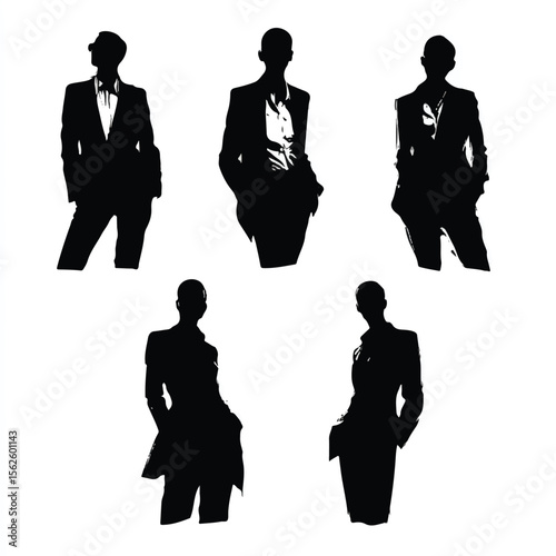 blazer silhouette set, Black & White silhouette set