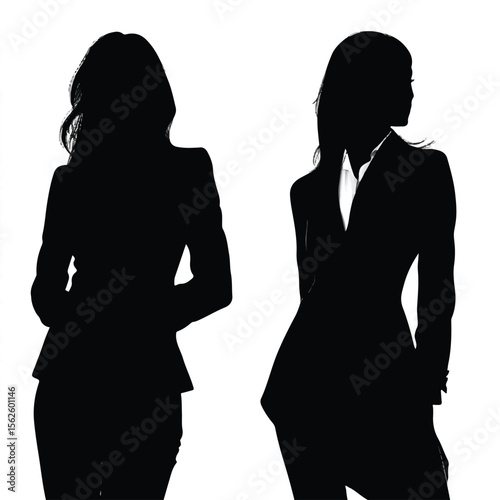 blazer silhouette set, Black & White silhouette set