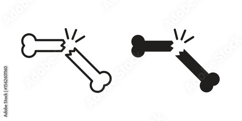 Broken bone icon vector collection. vector stock symbol illustrations