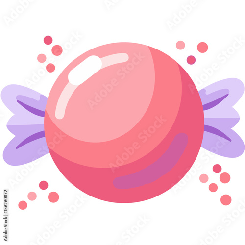 Sweet wrapped candy with pastel colors and sparkling dots vector illustration for celebration, party, or holiday themed designs