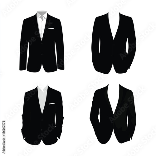 blazer silhouette set, Black & White silhouette set