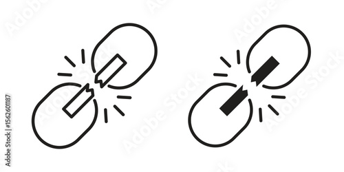 Broken link icon vector collection. vector stock symbol illustrations