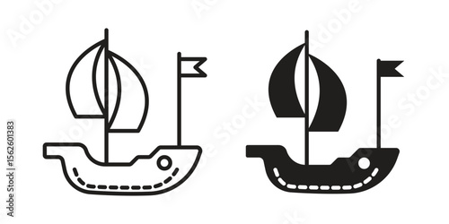 Caravel icon vector collection. vector stock symbol illustrations