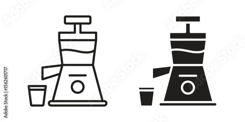 Cold pressed juicer icon vector collection. vector stock symbol illustrations