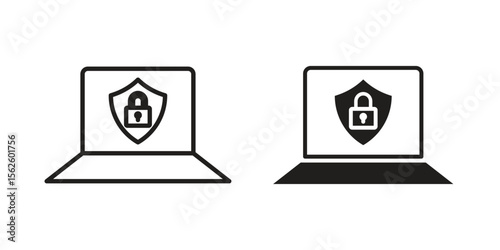 Computer security icon vector collection. vector stock symbol illustrations