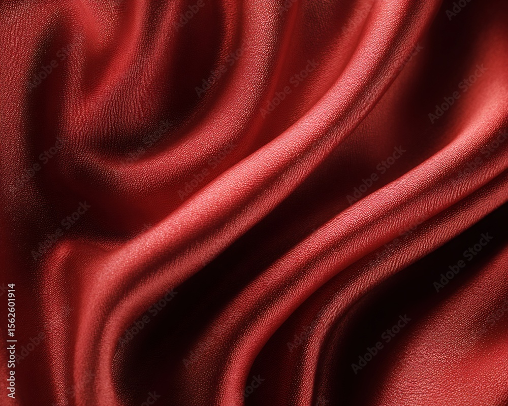 Fototapeta premium Draped Red Satin Fabric Texture