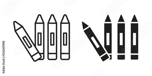 Crayon icon vector collection. vector stock symbol illustrations