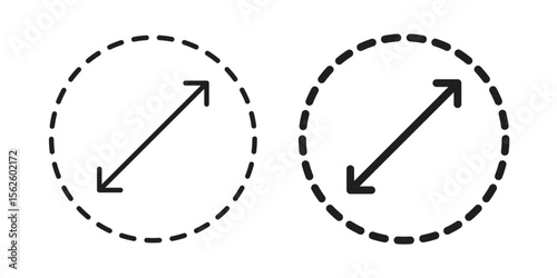 Diameter icon vector collection. vector stock symbol illustrations