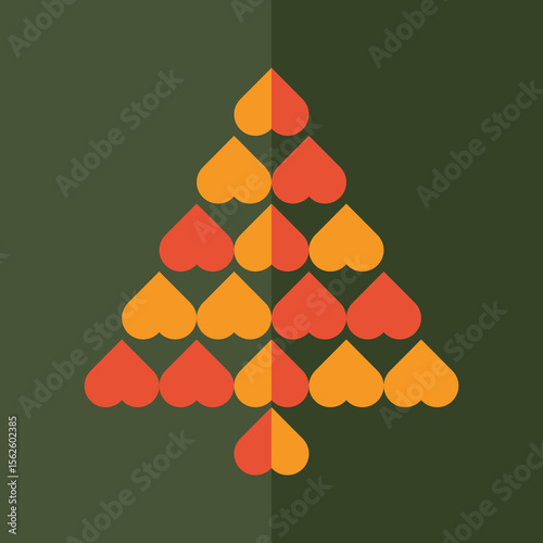 Christmas tree shaped hearts
