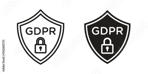 GDPR shield icon vector collection. vector stock symbol illustrations