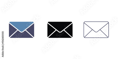 Simple vector icon of an envelope, representing email or mail, minimal flat style