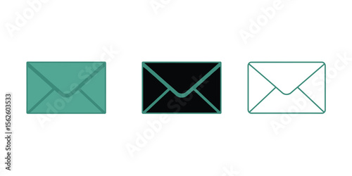 Simple vector icon of an envelope, representing email or mail, minimal flat style