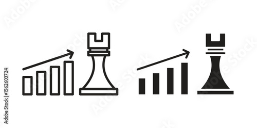 Marketing strategy icon vector collection. vector stock symbol illustrations