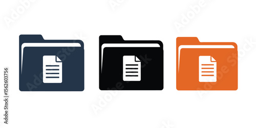  Simple flat vector icon of a file folder, symbolizing documents, storage, and organization. eps 10
