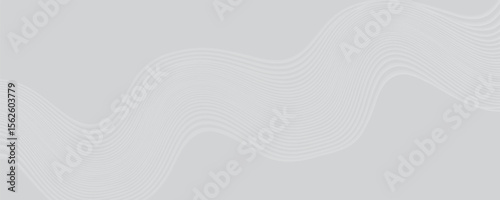 Abstract Black smooth wave on a white background. Dynamic sound wave. Design element. Vector illustration.