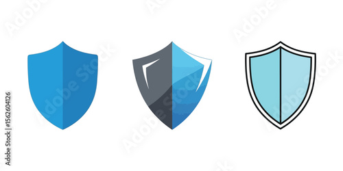  Flat vector icon of a shield, representing security, protection, and safety eps 10