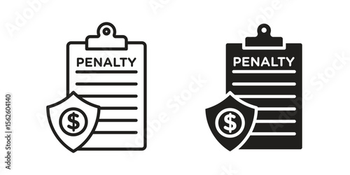 Penalty icon vector collection. vector stock symbol illustrations