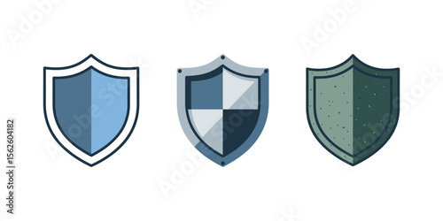  Flat vector icon of a shield, representing security, protection, and safety eps 10