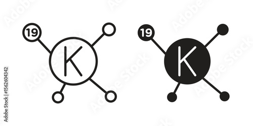 Potassium icon vector collection. vector stock symbol illustrations
