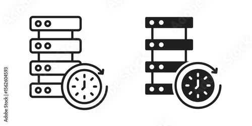 Real time data icon vector collection. vector stock symbol illustrations