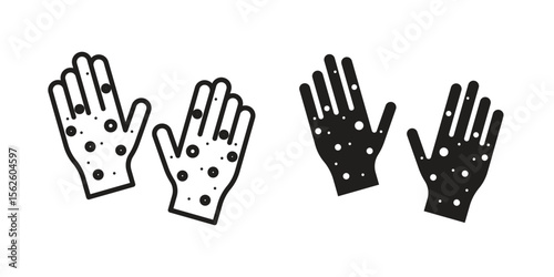 Rash hand icon vector collection. vector stock symbol illustrations