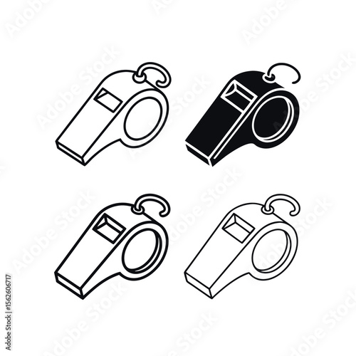 Whistle Icons Black and White Designs
