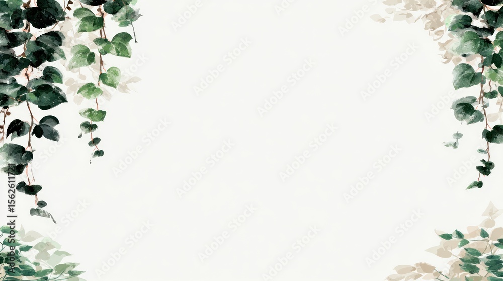 Fototapeta premium Botanical frame with hanging vines