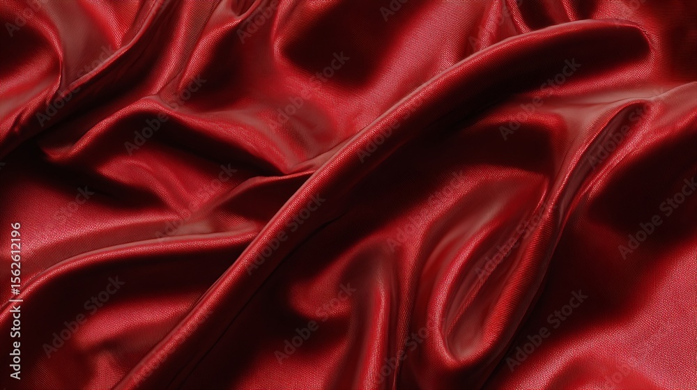 Obraz premium Draped Red Satin Fabric Texture
