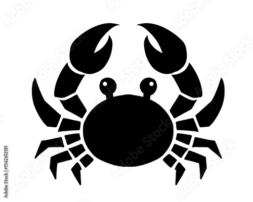 crab silhouette, black crab vector illustration, isolated icon on white background
