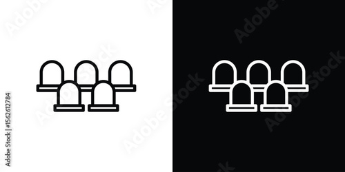 Cinema seat icon symbol in thin line, outline and stroke style for apps