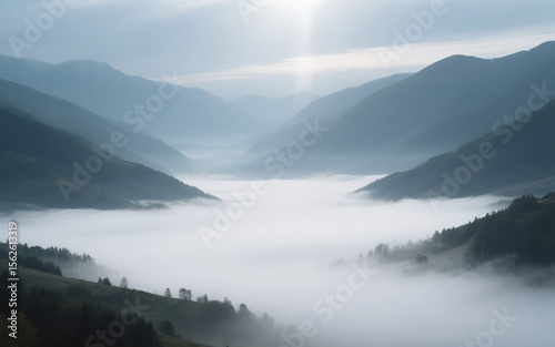 morning mist over the mountains