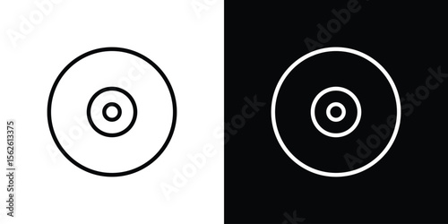 DVD icon symbol in thin line, outline and stroke style for apps
