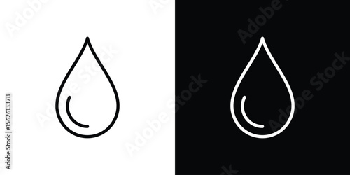 Drop icon symbol in thin line, outline and stroke style for apps