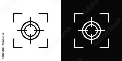 Focus icon symbol in thin line, outline and stroke style for apps