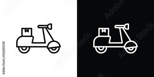 Food delivery icon symbol in thin line, outline and stroke style for apps