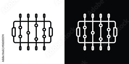Foosball icon symbol in thin line, outline and stroke style for apps