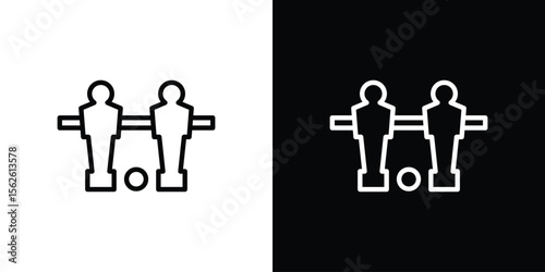 Foosball icon symbol in thin line, outline and stroke style for apps