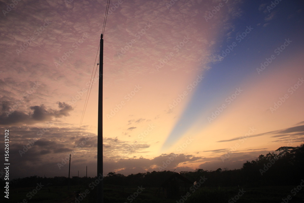 Obraz premium photo of sillhouette power line