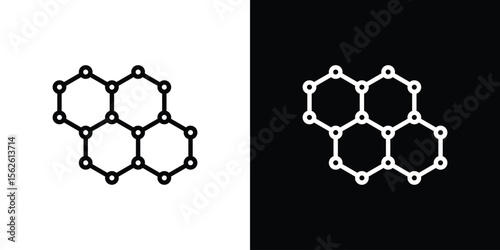 Graphene icon symbol in thin line, outline and stroke style for apps