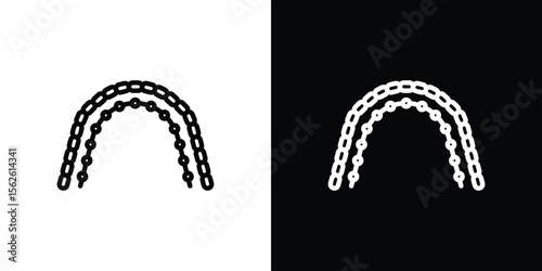 Lingual braces icon symbol in thin line, outline and stroke style for apps