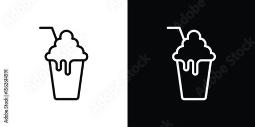 Milkshake icon symbol in thin line, outline and stroke style for apps