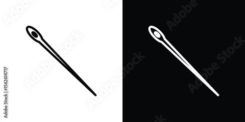 Needle icon symbol in thin line, outline and stroke style for apps