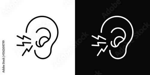 Otitis icon symbol in thin line, outline and stroke style for apps