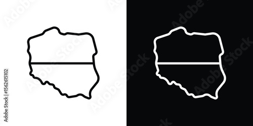 Poland icon symbol in thin line, outline and stroke style for apps